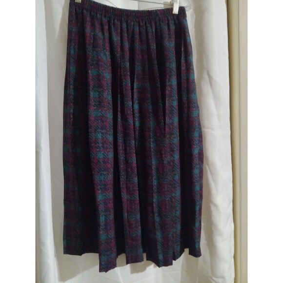 Alfred Dunner Blouse & Skirt Set Women’s 12 Plaid Button Front - Picture 3 of 11